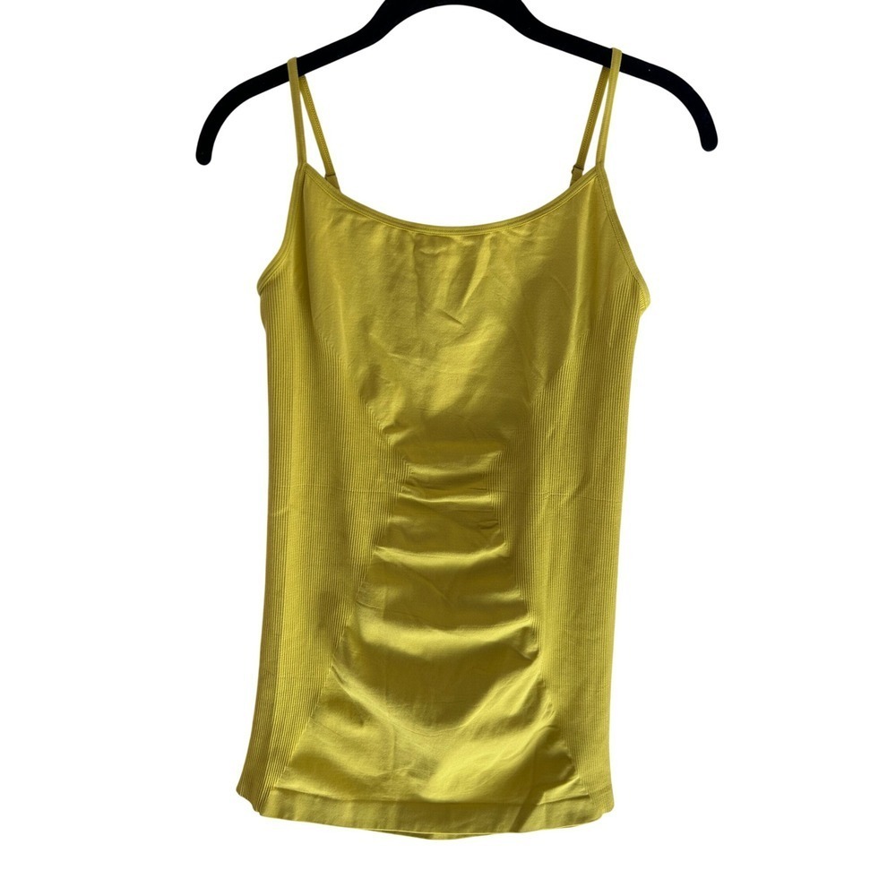 Bisou Bisou Michele Bohbot Yellow Seamless Ruched Camisole Tank Top Womens Med